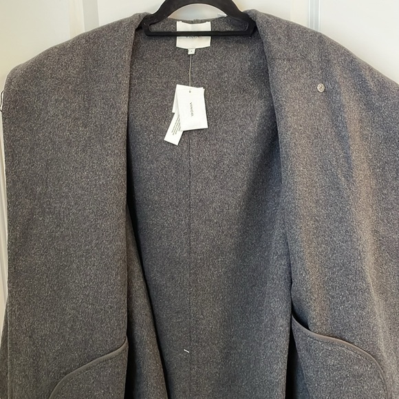 NWT Vince Wool-Blend Tie-Front Hooded Coat - Picture 6 of 8